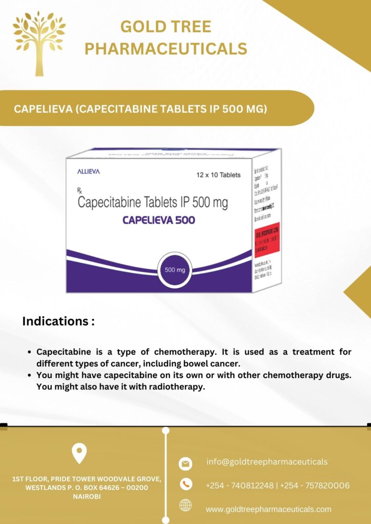 CAPELIEVA (CAPECITABINE TABLETS IP 500 MG)